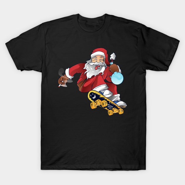 santa skate and smoke weed everyday T-Shirt by piggybankstudio